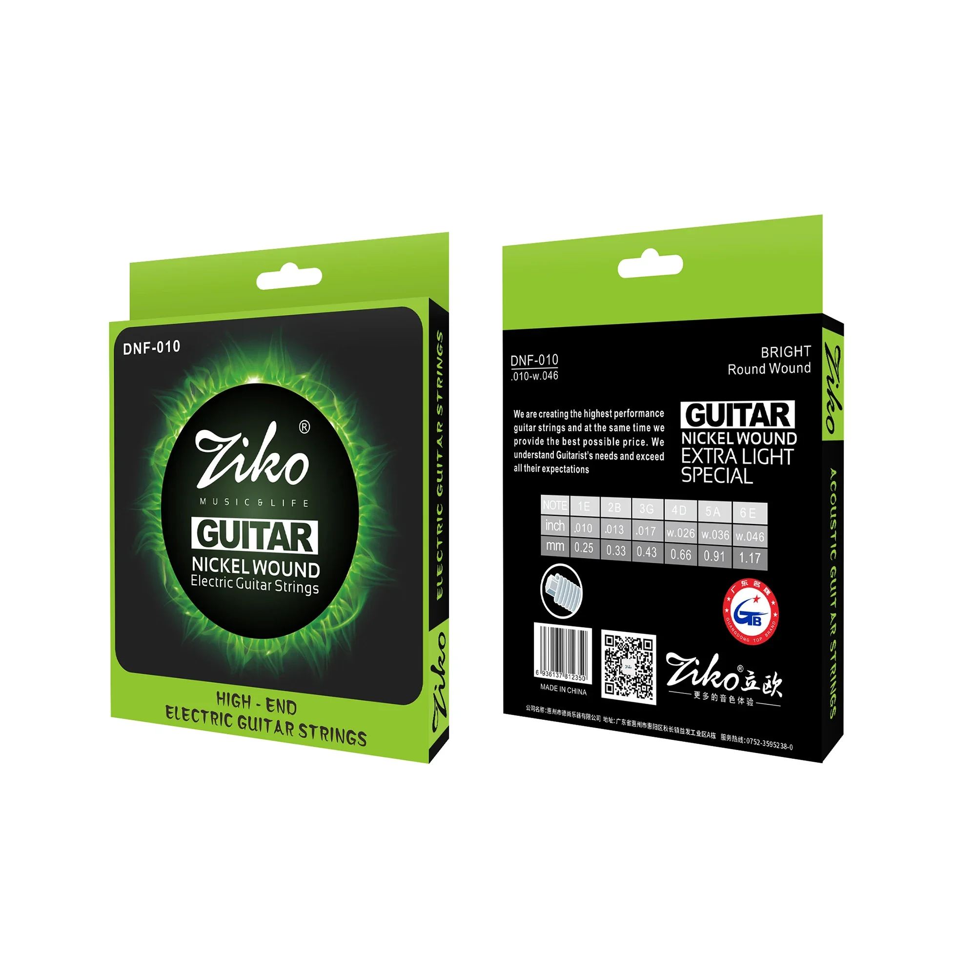 ZIKO Electric Guitarra Strings DNF-010